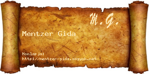 Mentzer Gida névjegykártya